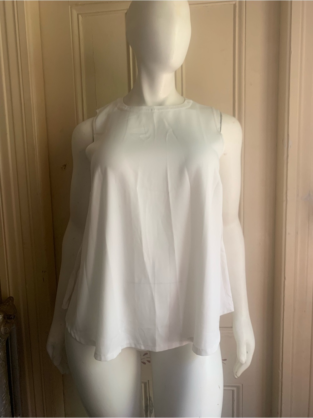 Universal Standard White Cupro Sleeveless Swing Tank